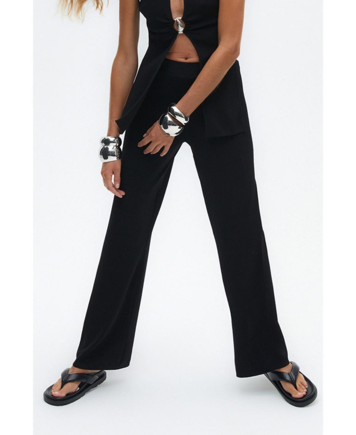 Nocturne Womens High Waist Knit Pants Product Image