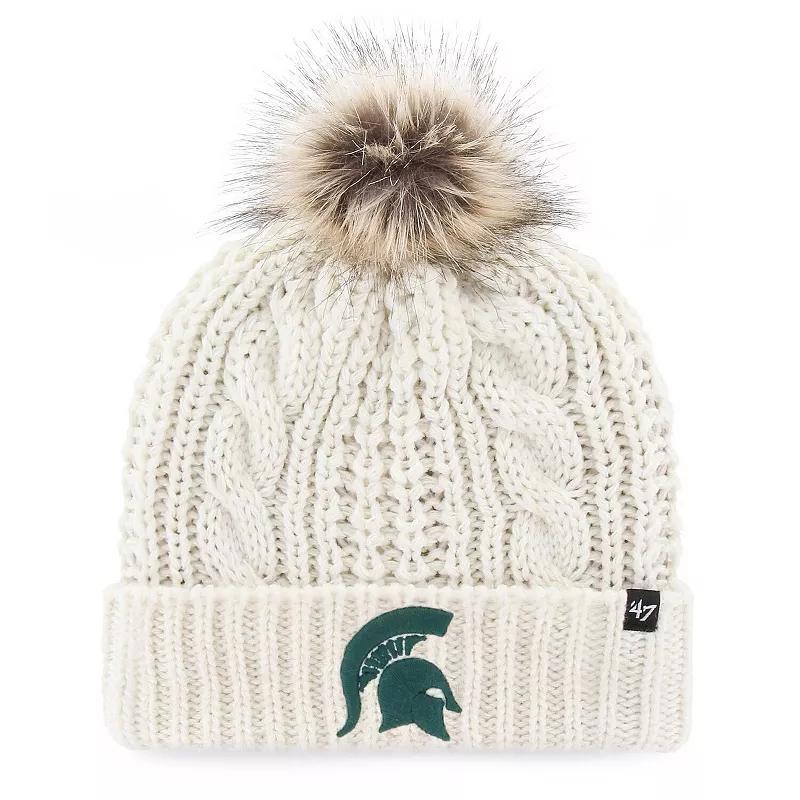 Womens 47 White Michigan State Spartans Meeko Cuffed Knit Hat with Pom Product Image