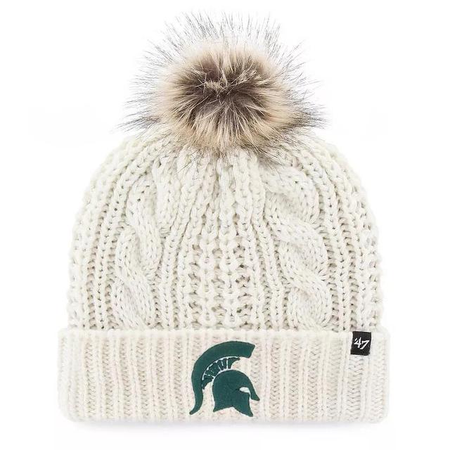 Womens 47 White Michigan State Spartans Meeko Cuffed Knit Hat with Pom Product Image