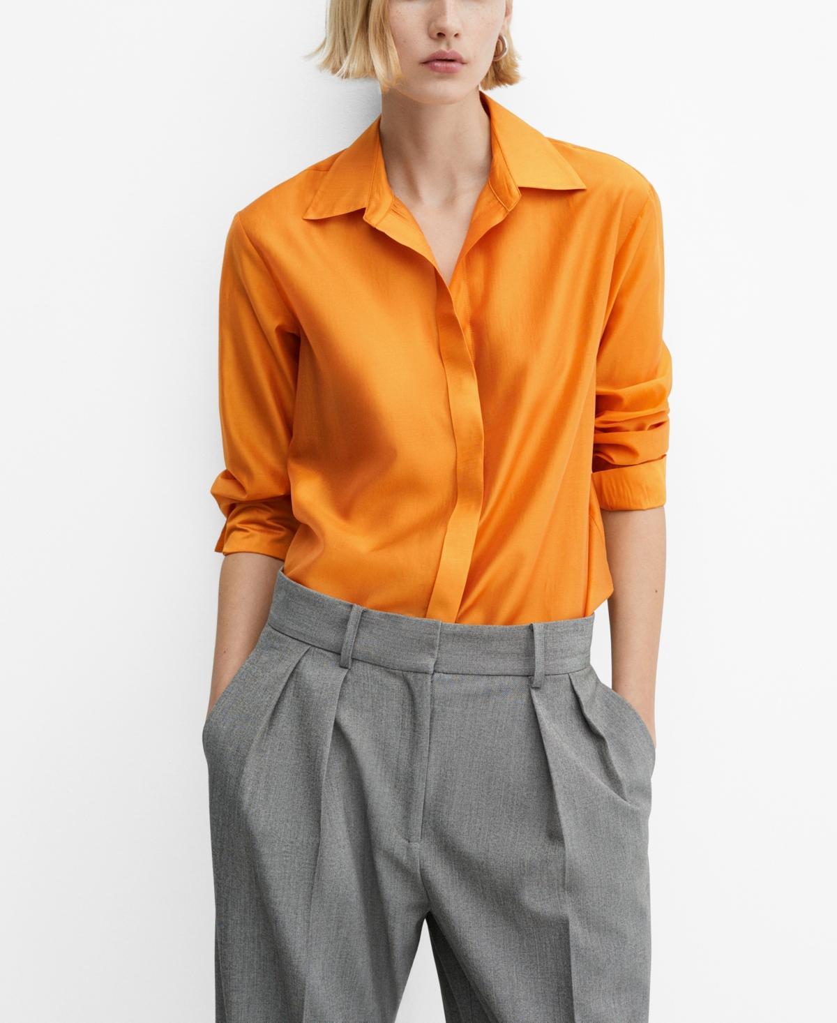 Mango Womens Concealed Button Shirt Product Image