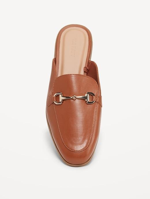 Faux-Leather Loafer Mule Shoes Product Image