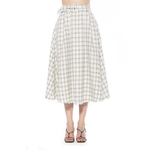 Womens ALEXIA ADMOR Eline Tweed A-Line Skirt With Removable Belt Product Image