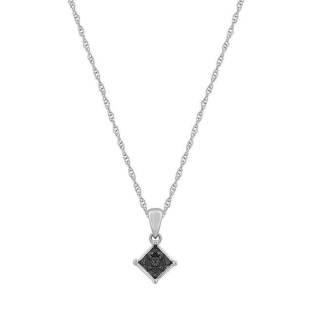 Celebration Gems 10k Gold 1/10 Carat T.W. Black Diamond Square Cluster Pendant, Womens Product Image