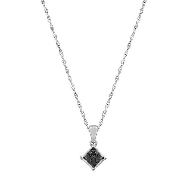 Celebration Gems 10k Gold 1/10 Carat T.W. Black Diamond Square Cluster Pendant, Womens White Product Image