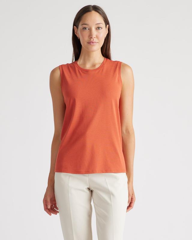 Womens Cotton Modal Muscle Tank in Burnt Sienna, Size XL, Cotton/Modal by Quince Product Image