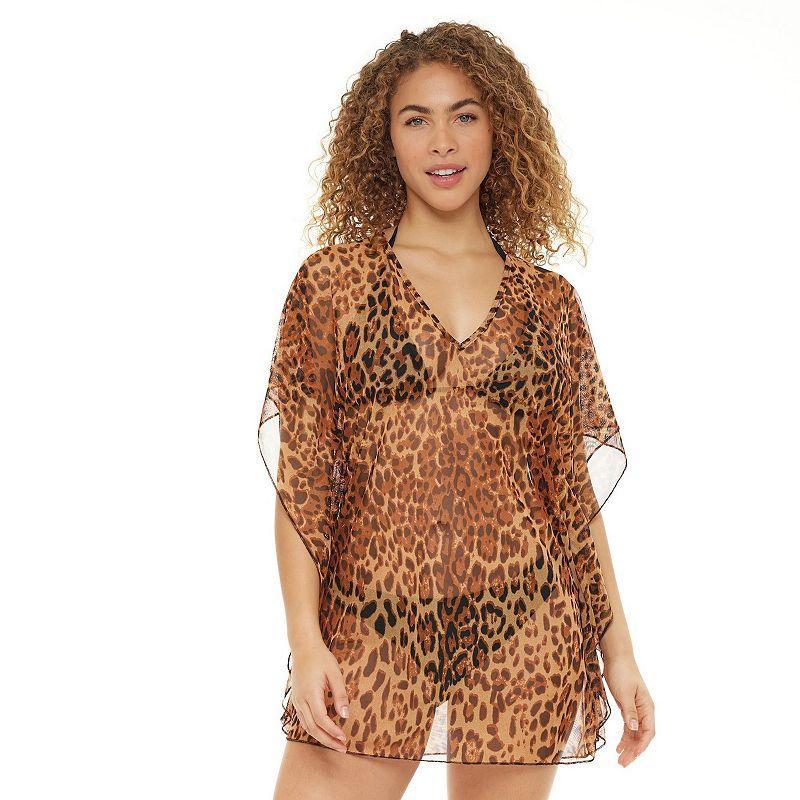 Womens Jordan Taylor Animal Print Swim Cover-Up Caftan Product Image