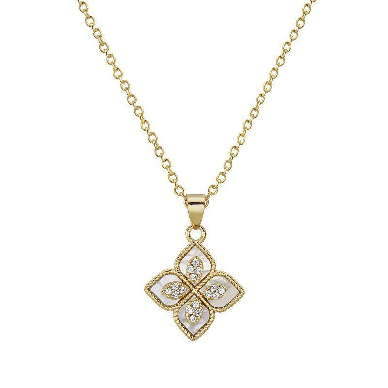 Adornia Renaissance Flower Crystal Pendant Necklace in White at Nordstrom Rack Product Image