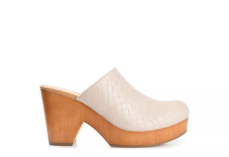 Journee Collection Womens Kelsy Woven Heeled Platform Clogs Product Image