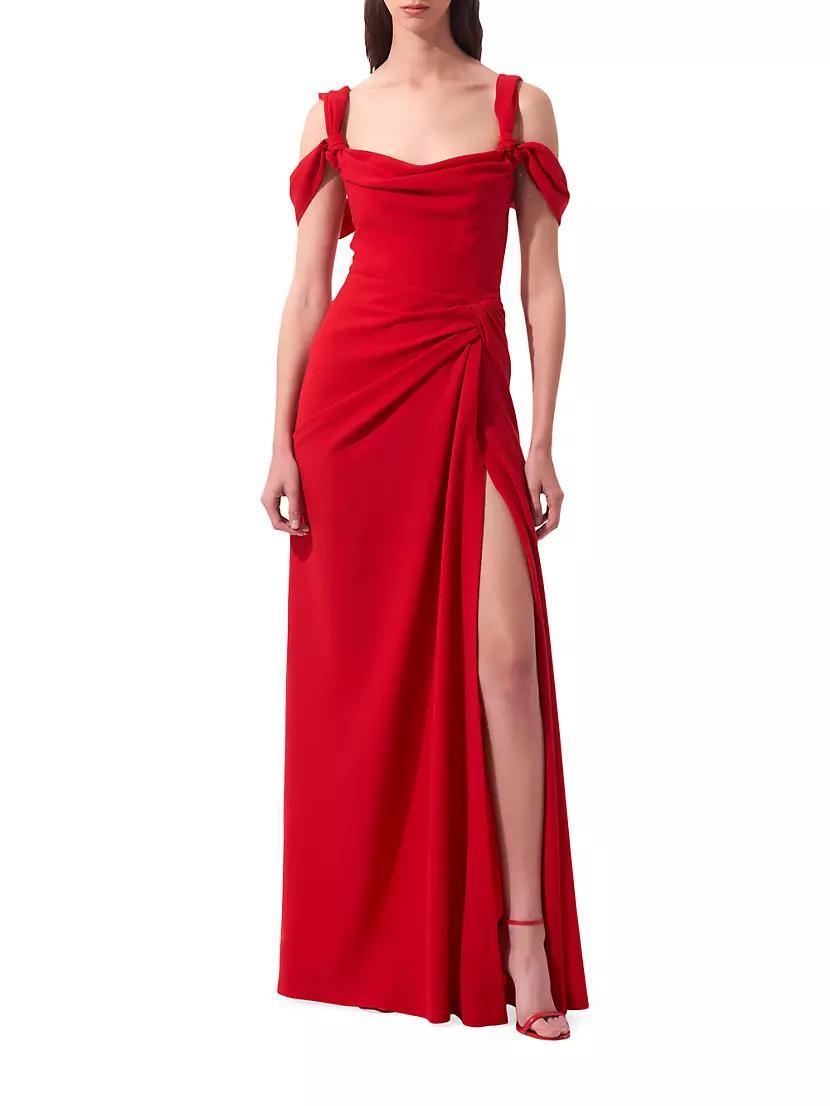 Ruched Off-the-Shoulder Gown Product Image