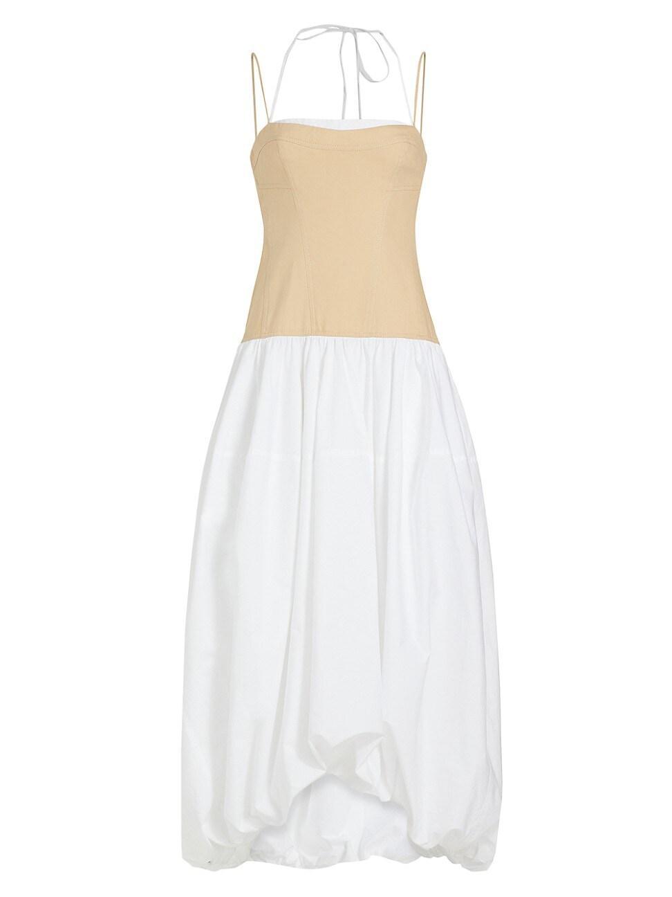 Womens Pfeiffer Cotton-Blend Bustier Midi-Dress Product Image