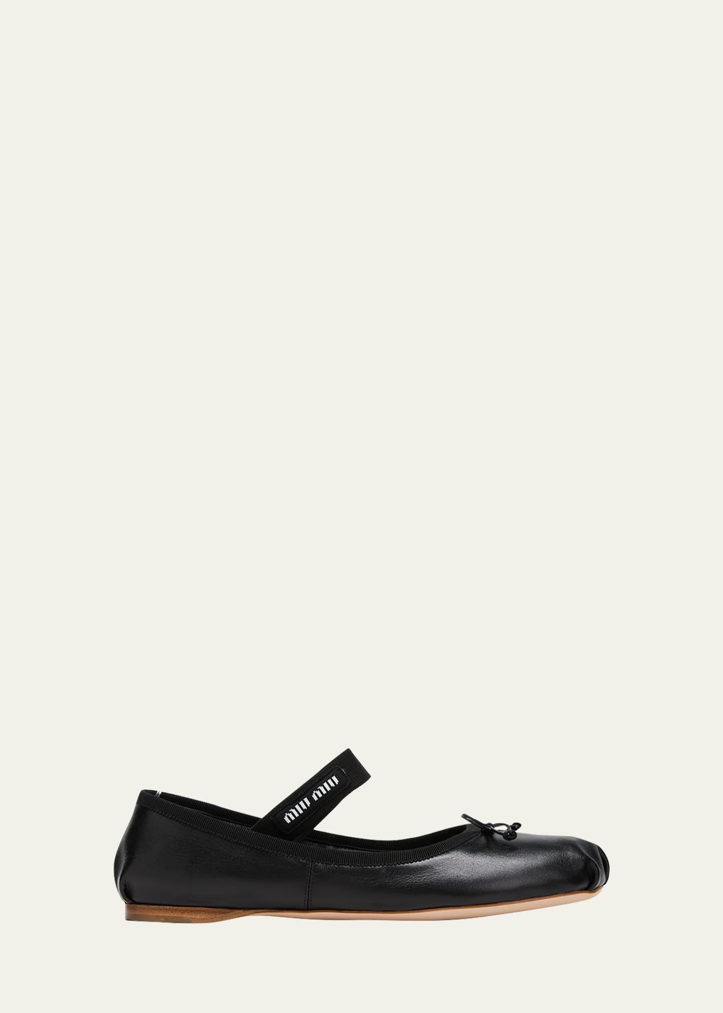 Miu Miu Lea Logo Ballerina Flat Product Image