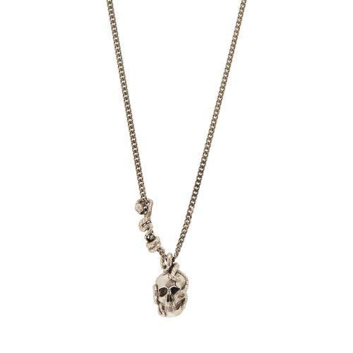 Skull And Snake Necklace In Mcq0911sil_v_b_antil Product Image