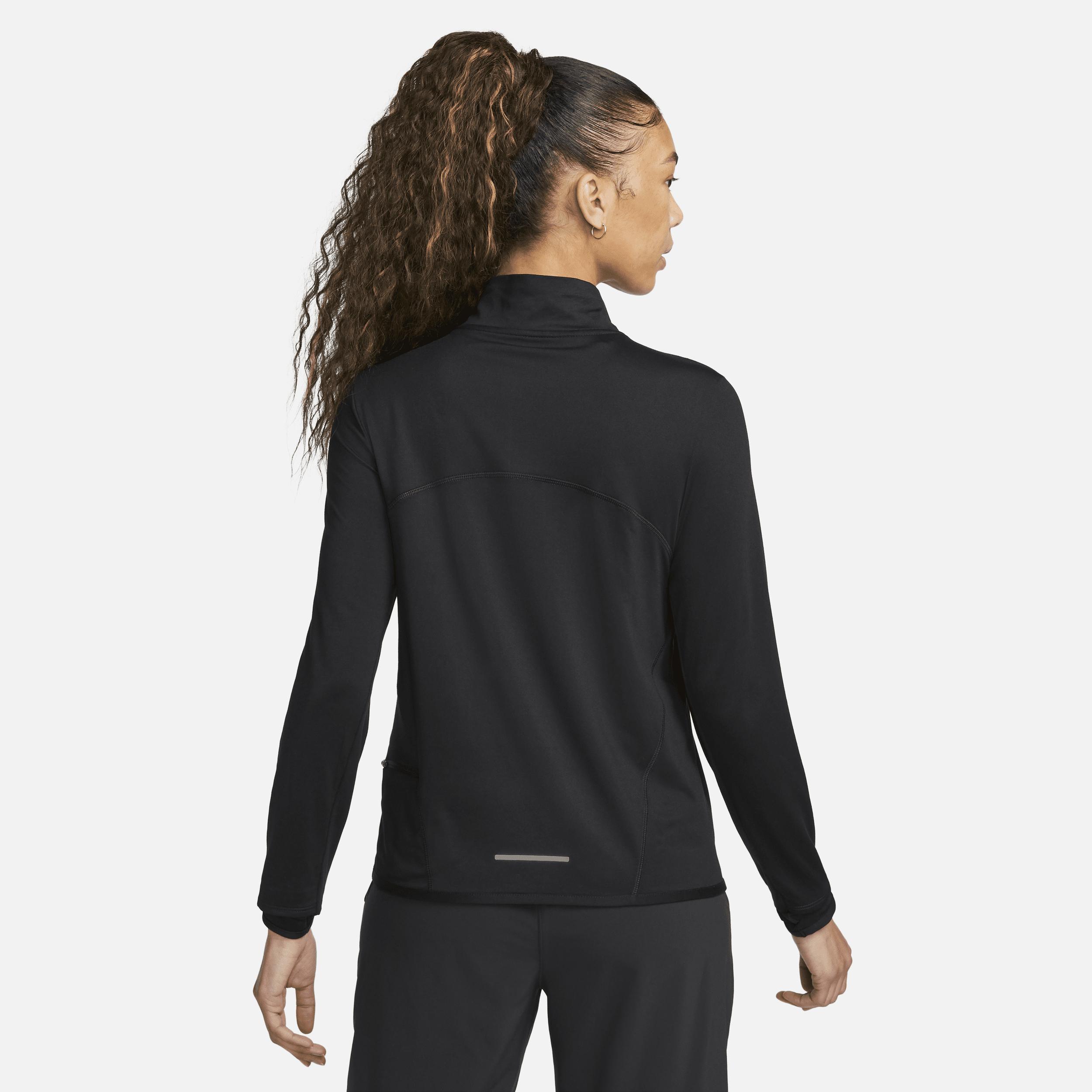 Nike Womens Swift Element Dri-FIT UV Half-Zip - White/Black Product Image