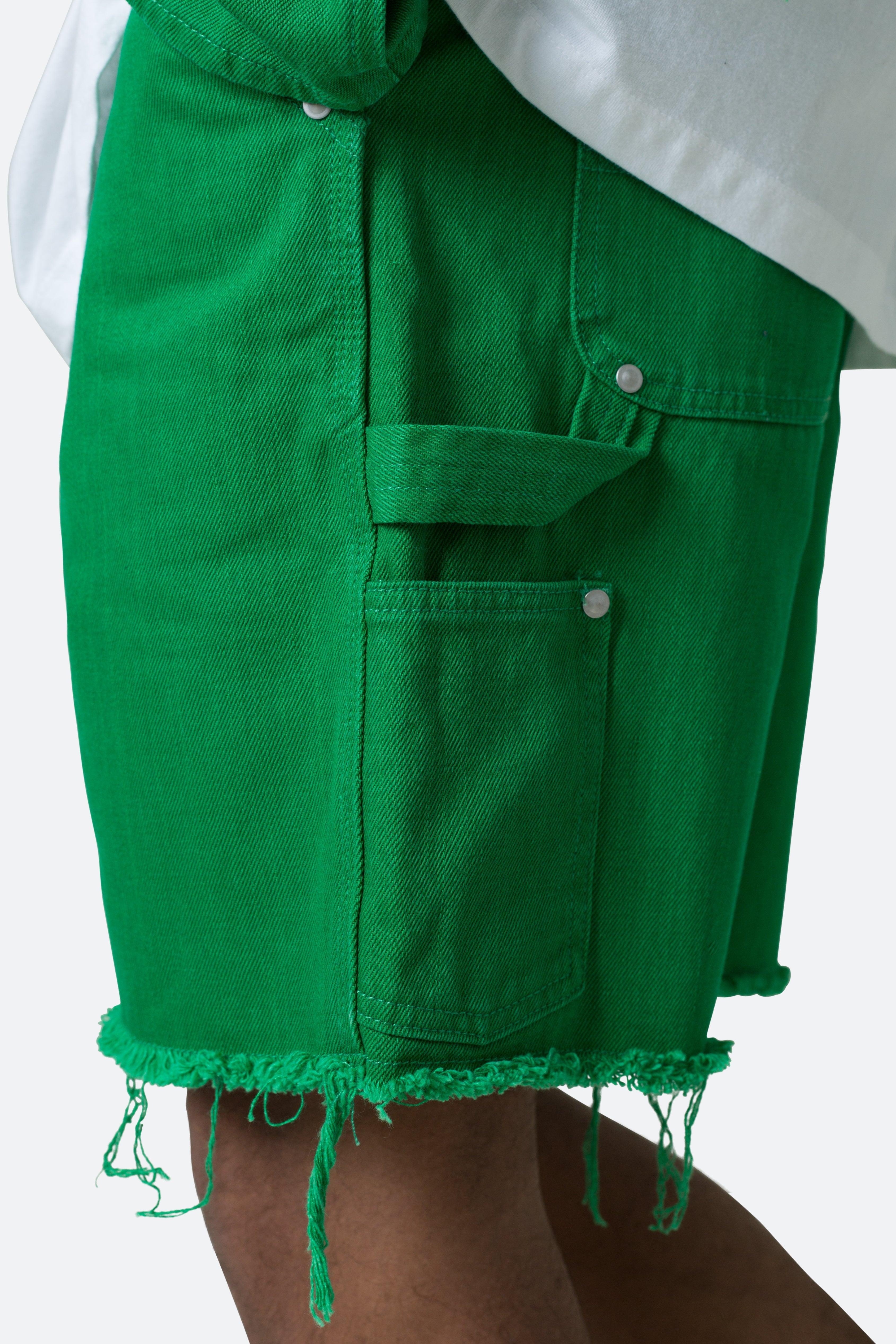 Frayed Denim Shorts - Green Product Image