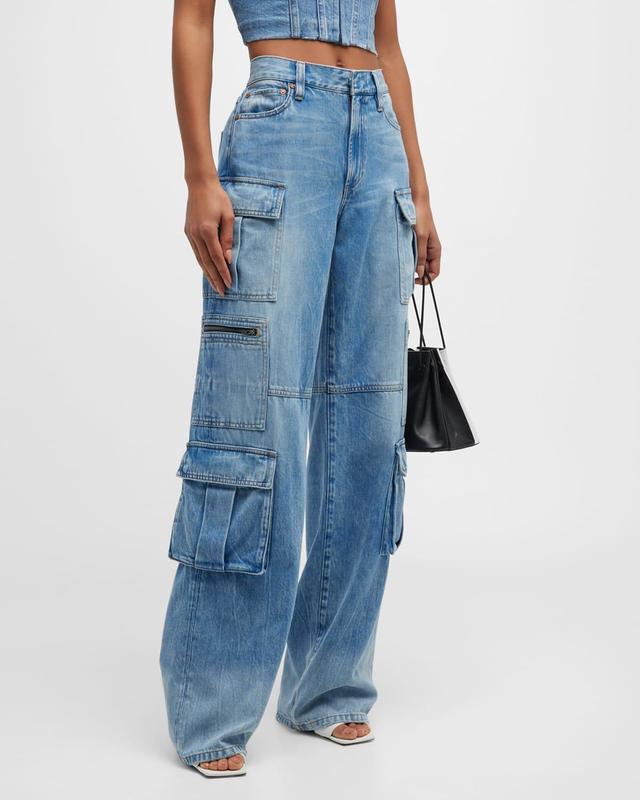 Alice + Olivia Cay Baggy Cargo Jeans Product Image