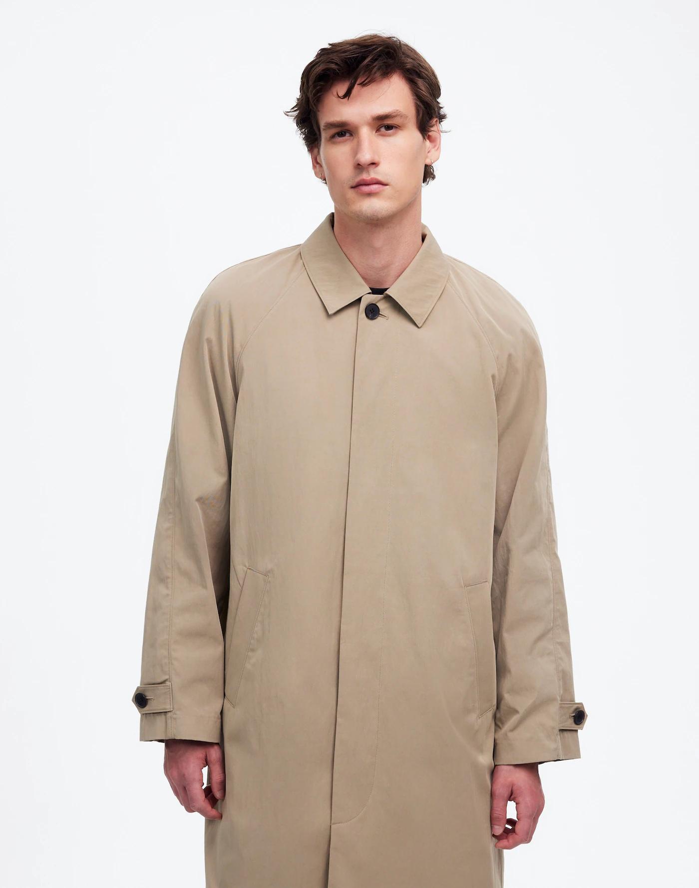 Raglan-Sleeve Trench Coat in Italian Twill Product Image