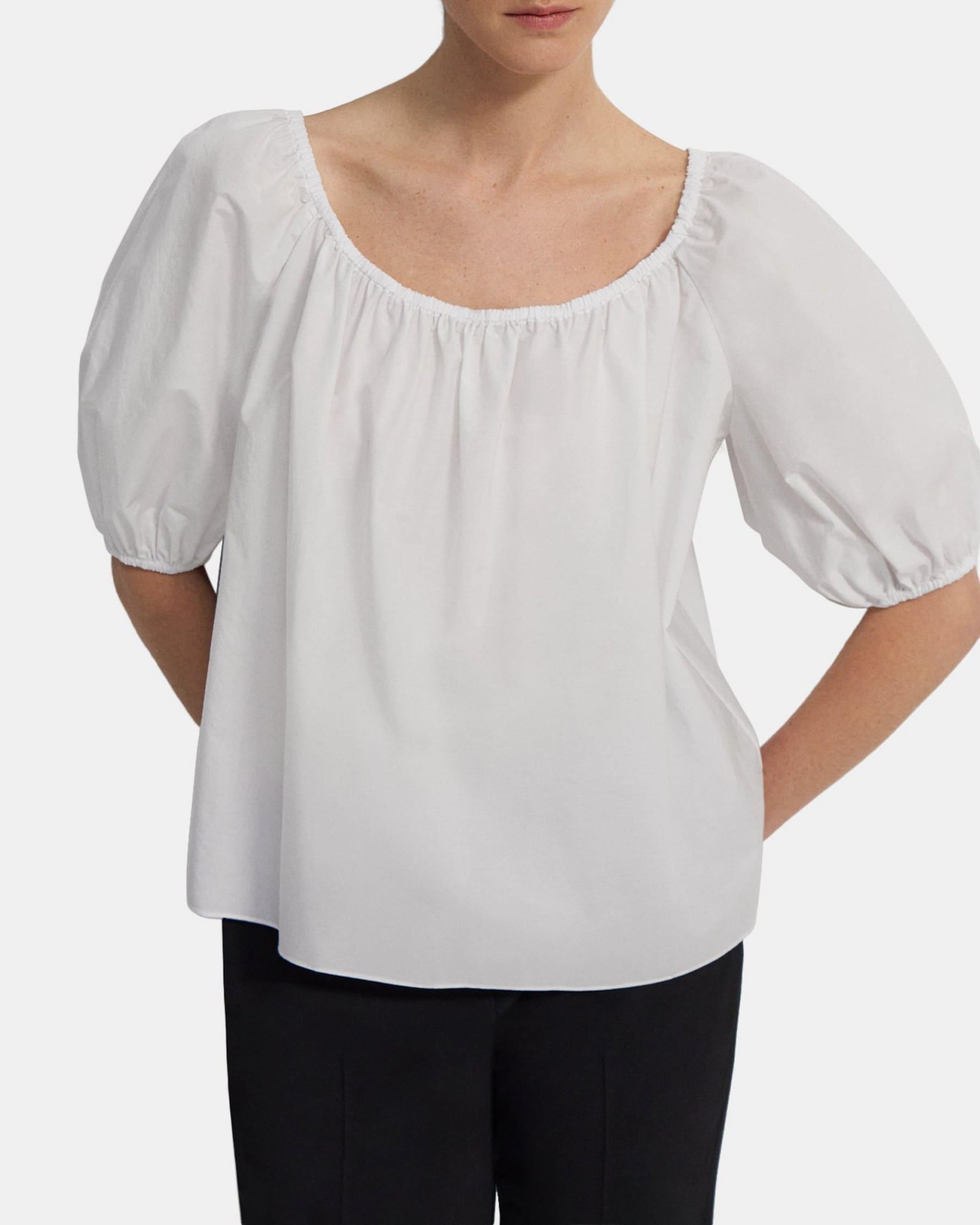 Scoop Neck Top in Cotton Blend Product Image