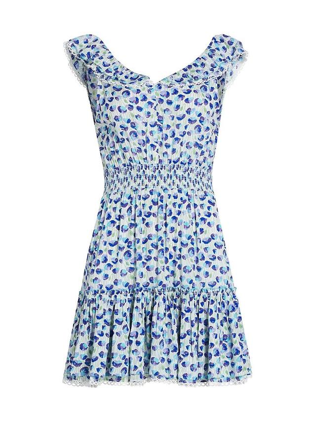 Womens Bruna Floral Ruffled V-Neck Minidress Product Image