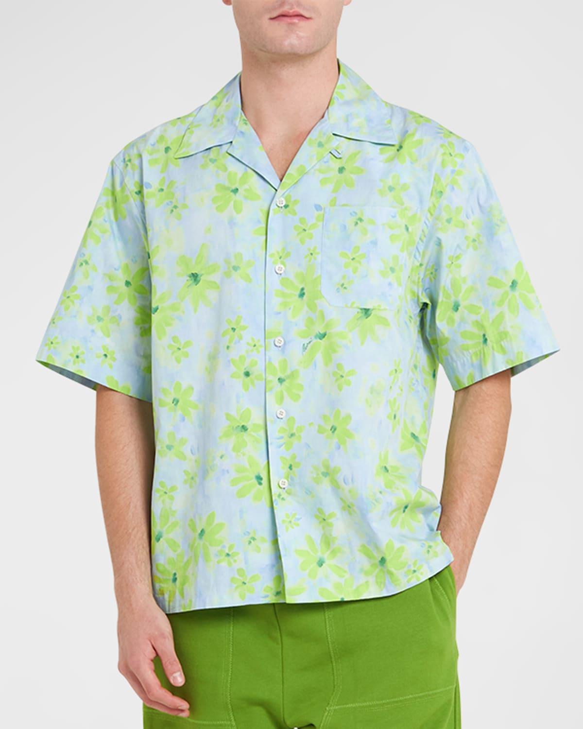 Mens Floral Short-Sleeve Shirt Product Image