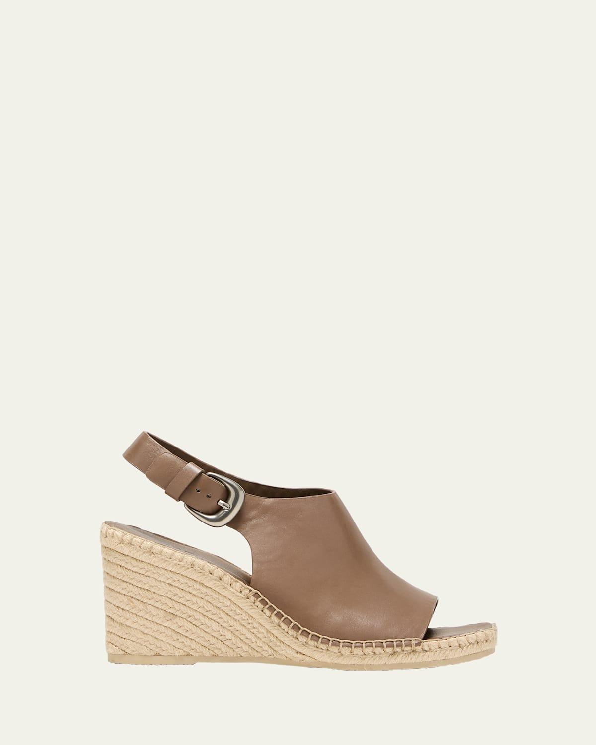 Gabriela Leather Wedge Slingback Espadrilles Product Image