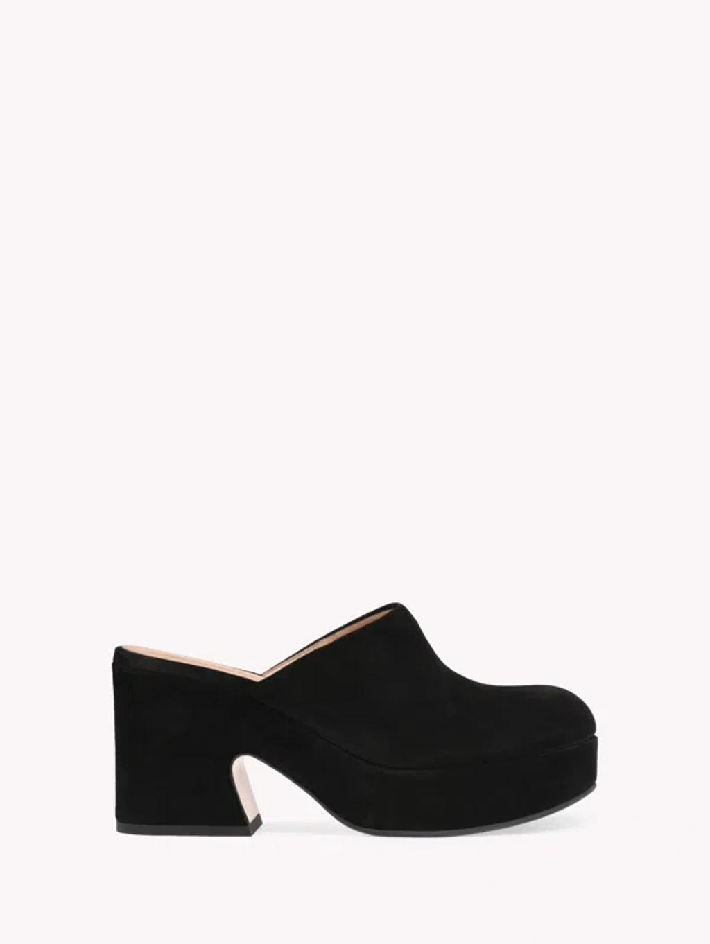 Lyss Suede Platform Clogs In Black product image