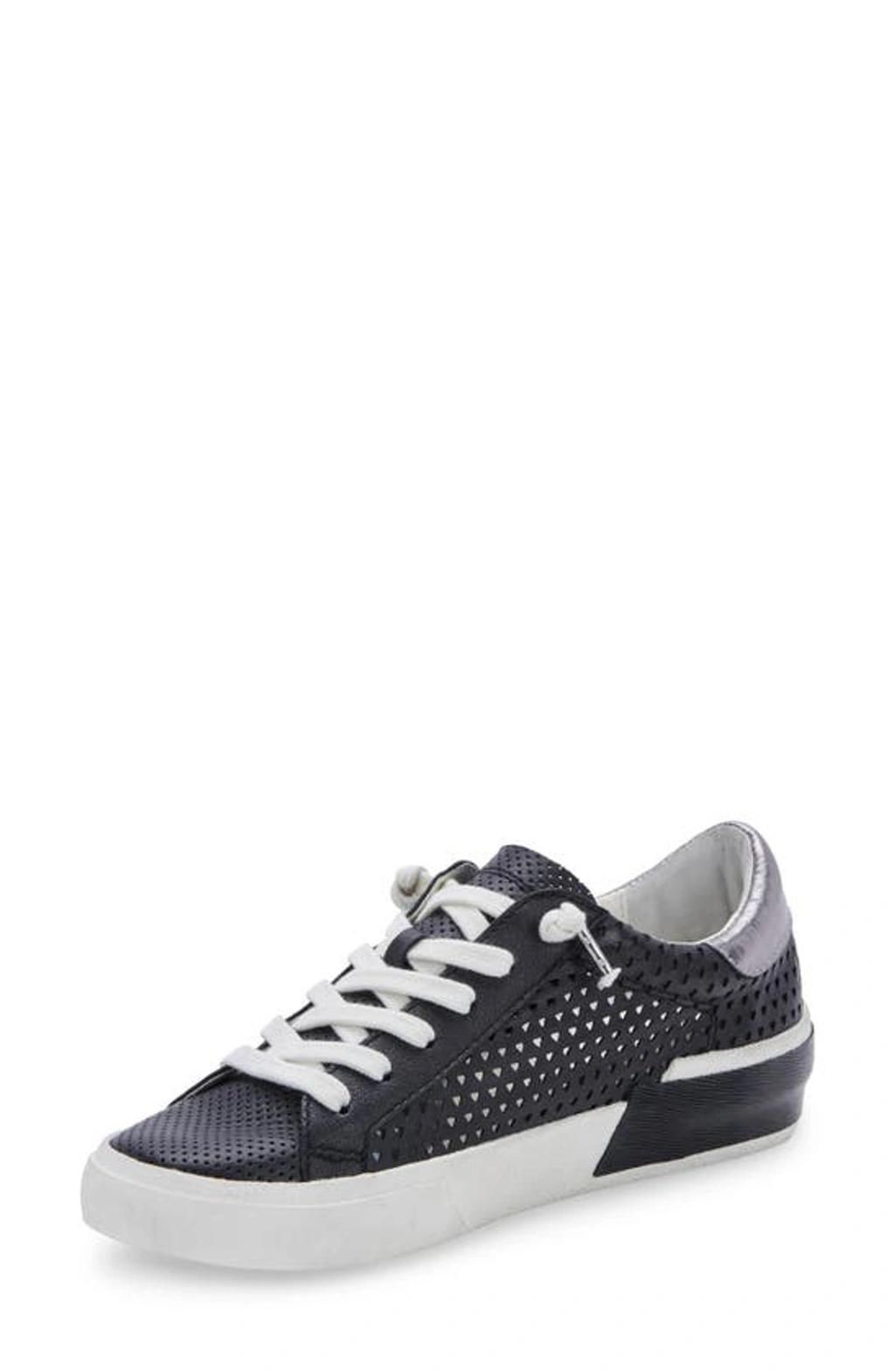 Zina Sneaker In Onyx Snake Embossed Product Image