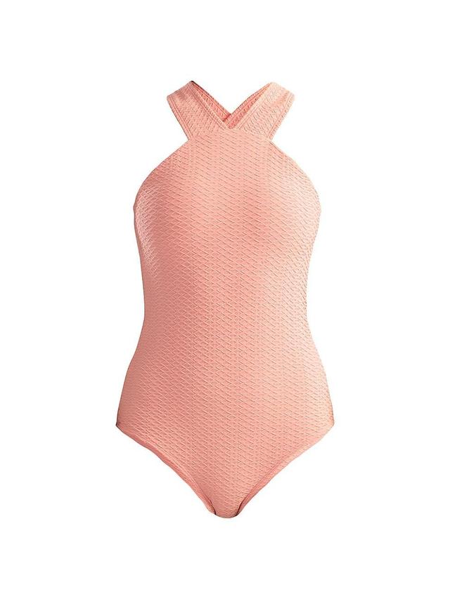 Womens High-Neck One-Piece Swimsuit Product Image