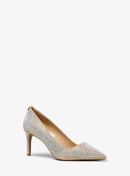 Alina Flex Crystal Embellished Glitter Chain-Mesh Pump Product Image