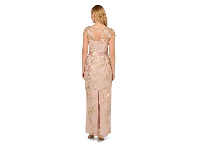 Adrianna Papell Floral Cascading Column Gown Product Image