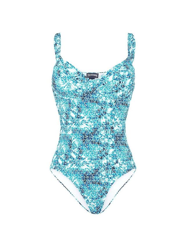 Womens Flowers Tie & Dye One-Piece Product Image