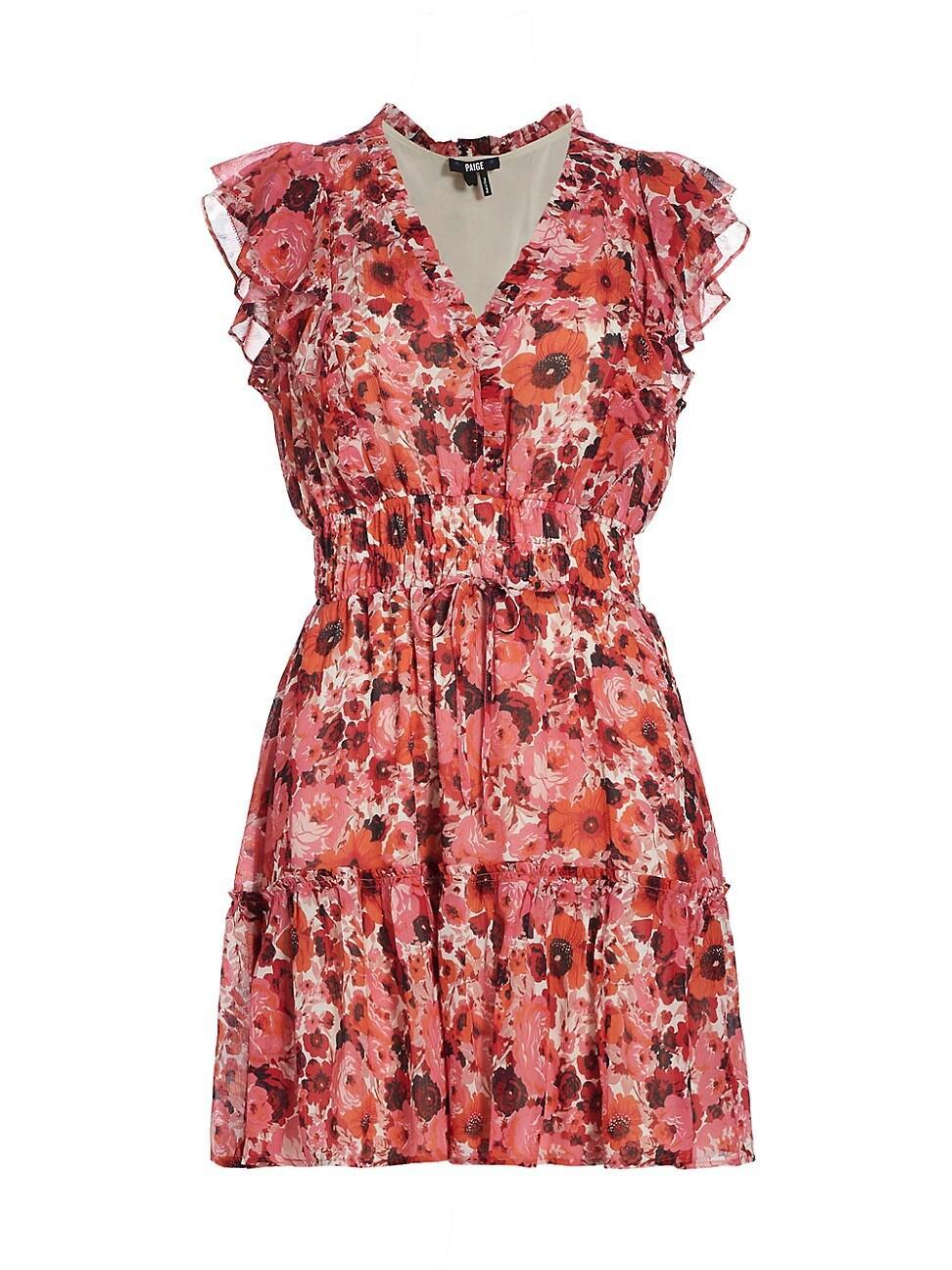 Womens Muriel Floral Silk Chiffon Minidress product image