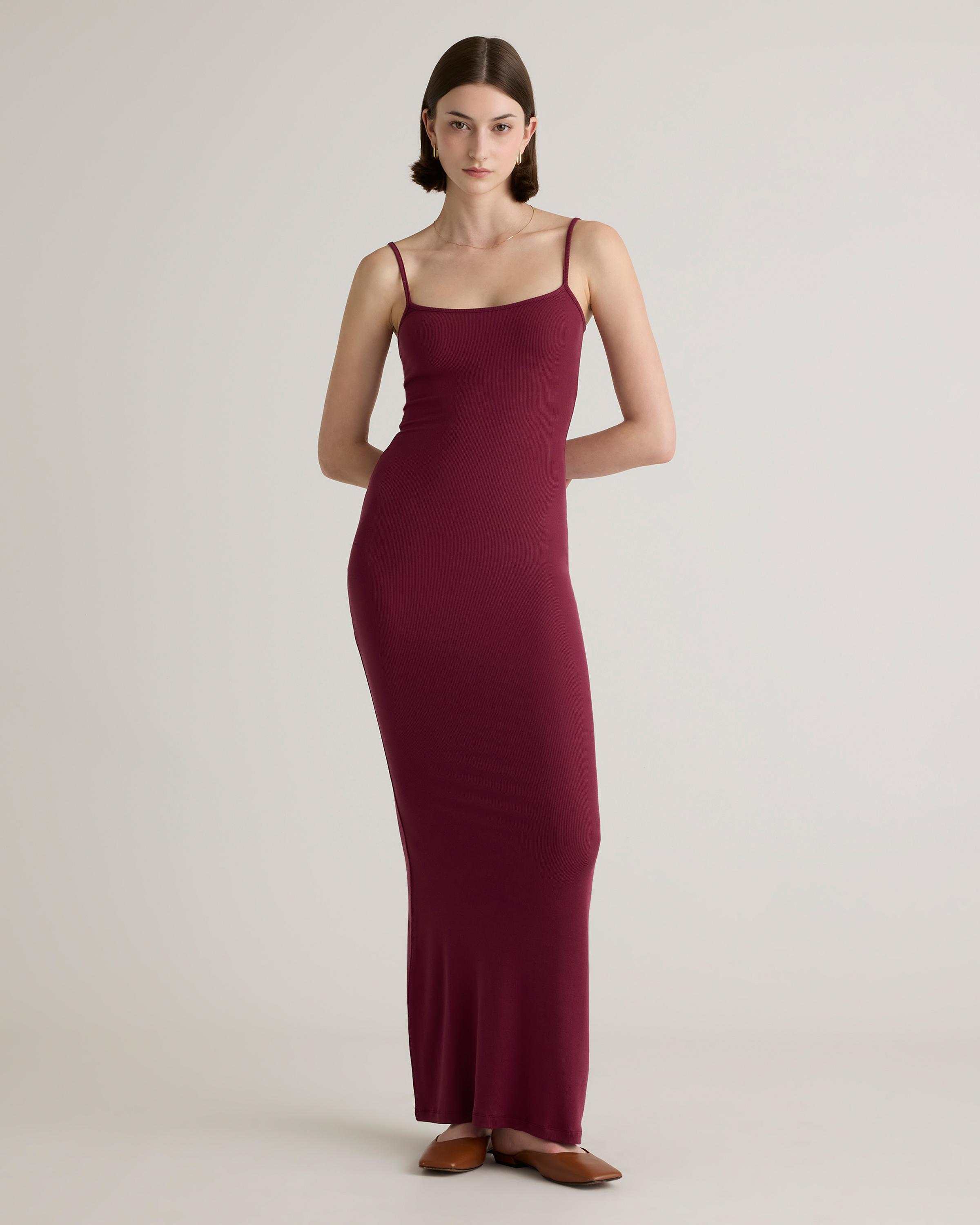 Tencel Rib Knit Maxi Slip Dress Product Image