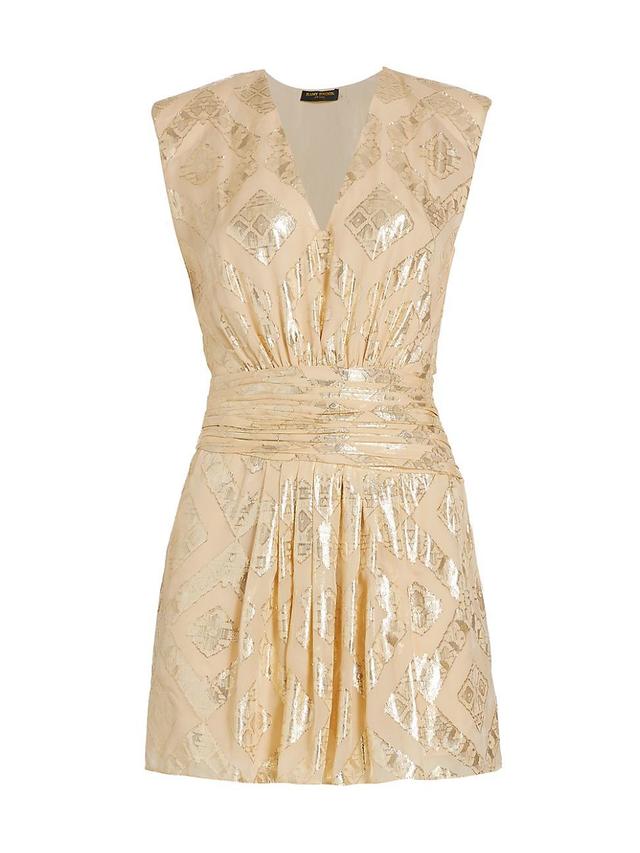 Womens Reina Metallic Silk-Blend Dress Product Image