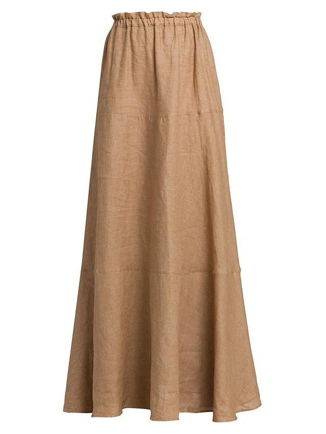 Womens Elasticized Linen Maxi Skirt Product Image