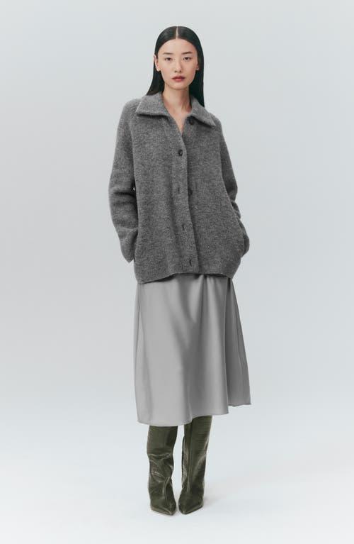 Spread Collar Cardigan In Medium Heather Grey Product Image