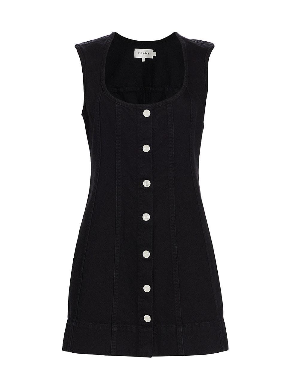 Womens Denim Seamed Scoopneck Minidress Product Image