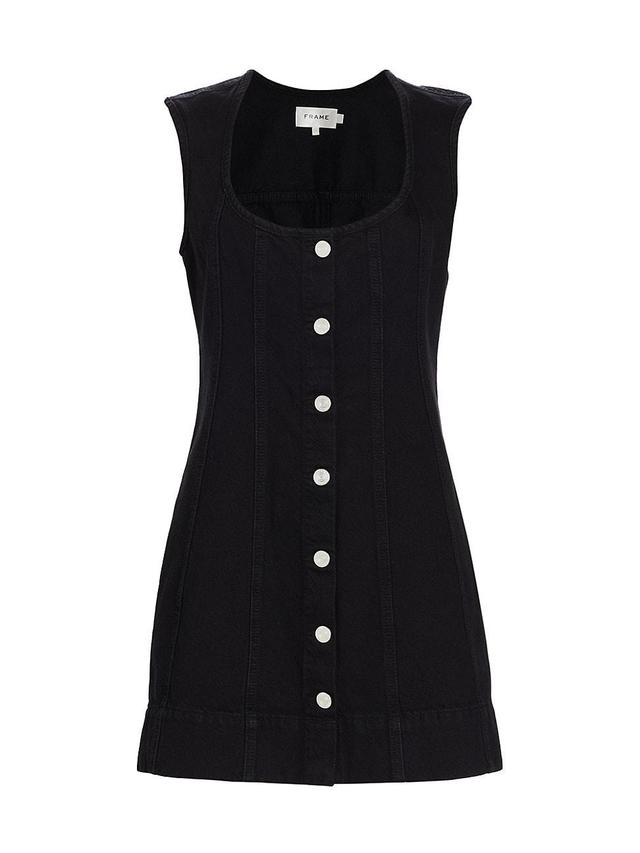 Womens Denim Seamed Scoopneck Minidress Product Image