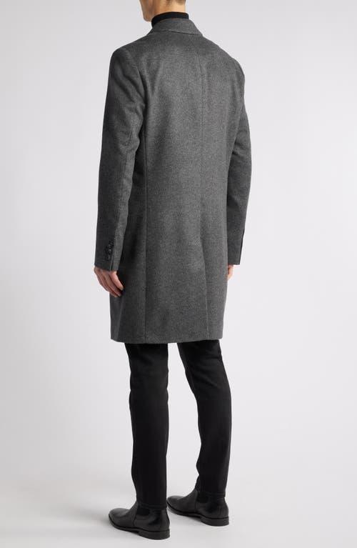 HUGO BOSS Boss Hyde Felted Wool & Cashmere Car Coat In Medium Grey Product Image