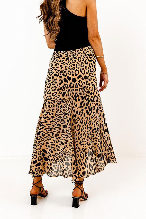 Only Sunshine Leopard Skirt In Iced Mocha Product Image