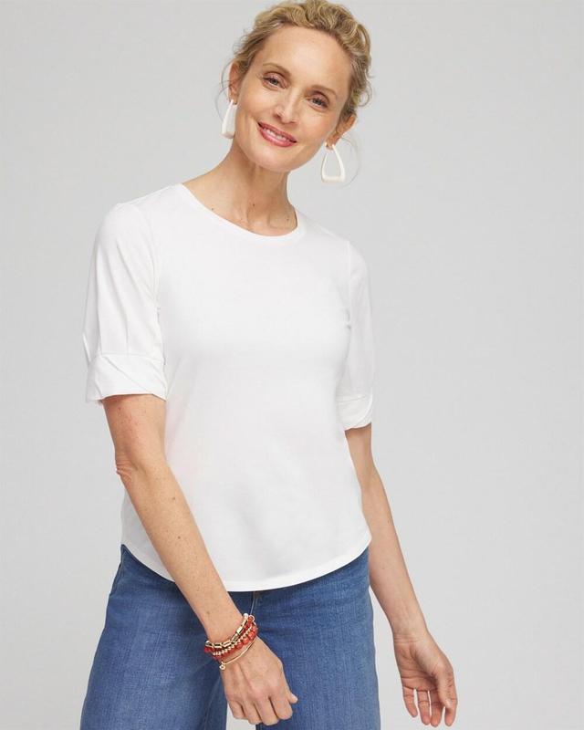 Women's Touch of Cool Pleated Roll Cuff Tee Product Image