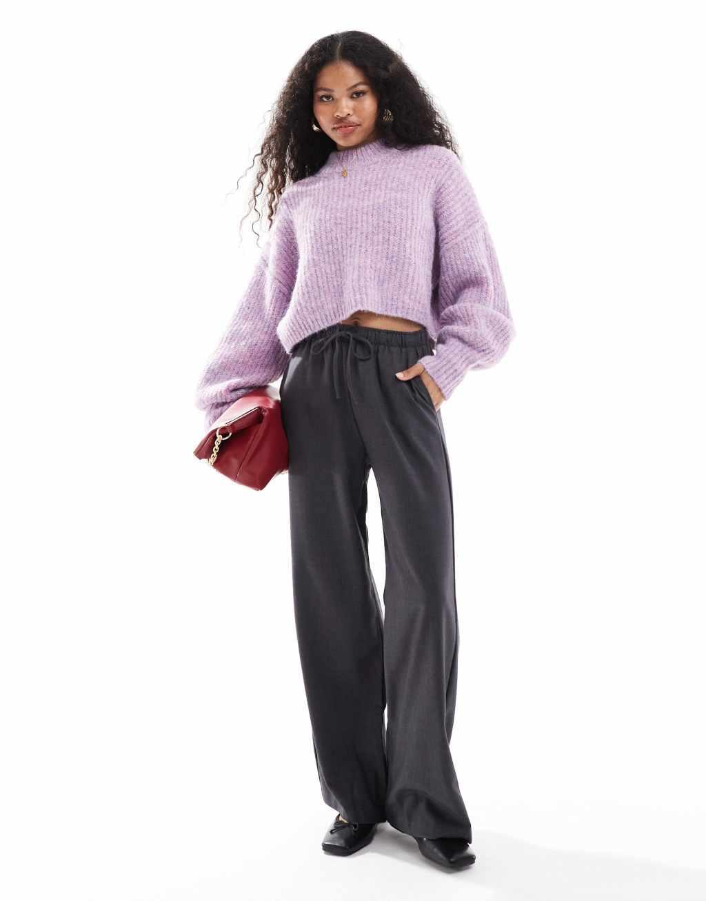 Stradivarius tailored pull-on pants in gray  product image