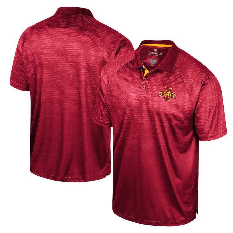 Mens Colosseum Cardinal Iowa State Cyclones Honeycomb Raglan Polo Red Product Image