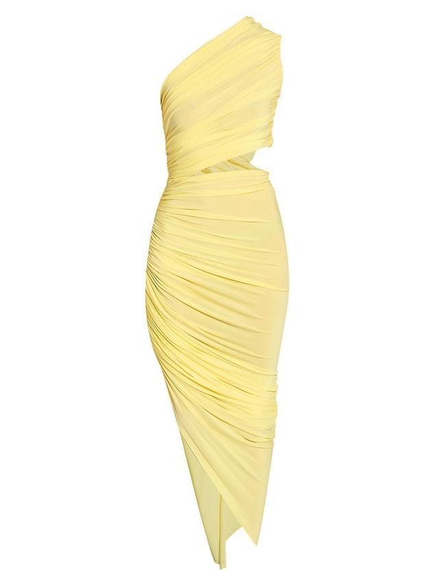 Womens Ruched One-Shoulder Midi-Dress Product Image