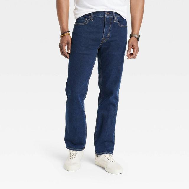 Mens Straight Fit Jeans - Goodfellow & Co Navy Denim 30x34 Product Image