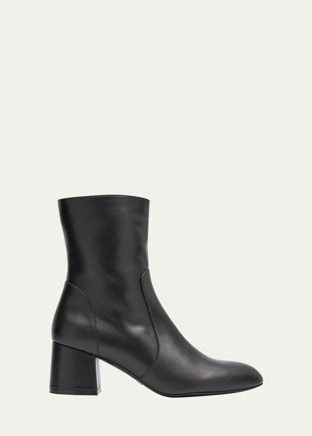 STUART WEITZMAN Leather Zip Ankle Booties In Black product image