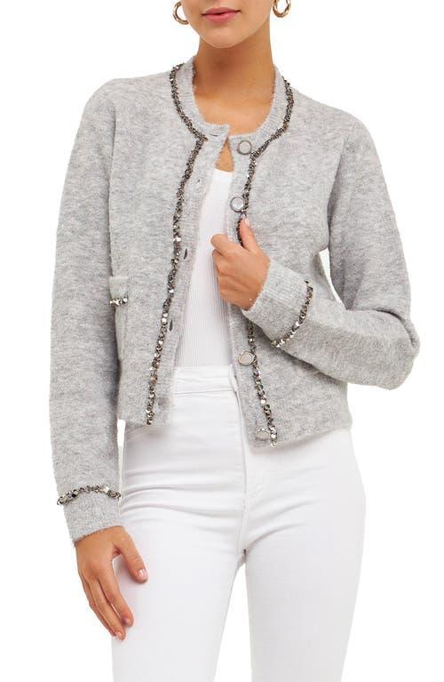 Womens Sequins Trim Cardigan Product Image