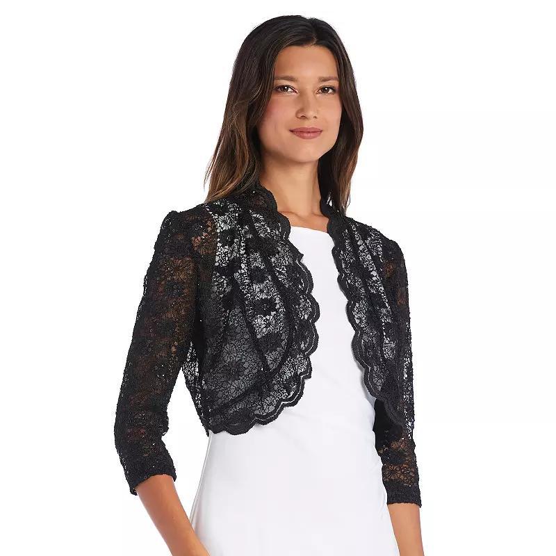 Womens R&M Richards Sheer Lace Bolero product image