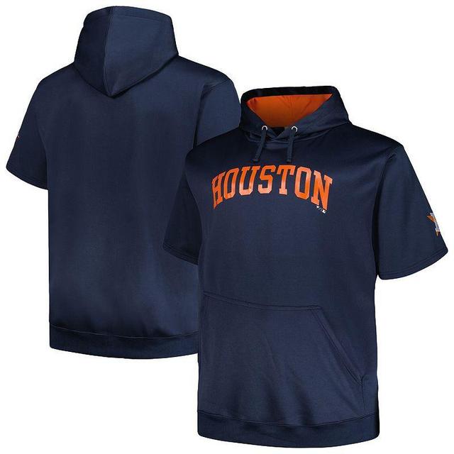 Mens Profile Houston Astros Big & Tall Contrast Short Sleeve Pullover Hoodie Blue Product Image