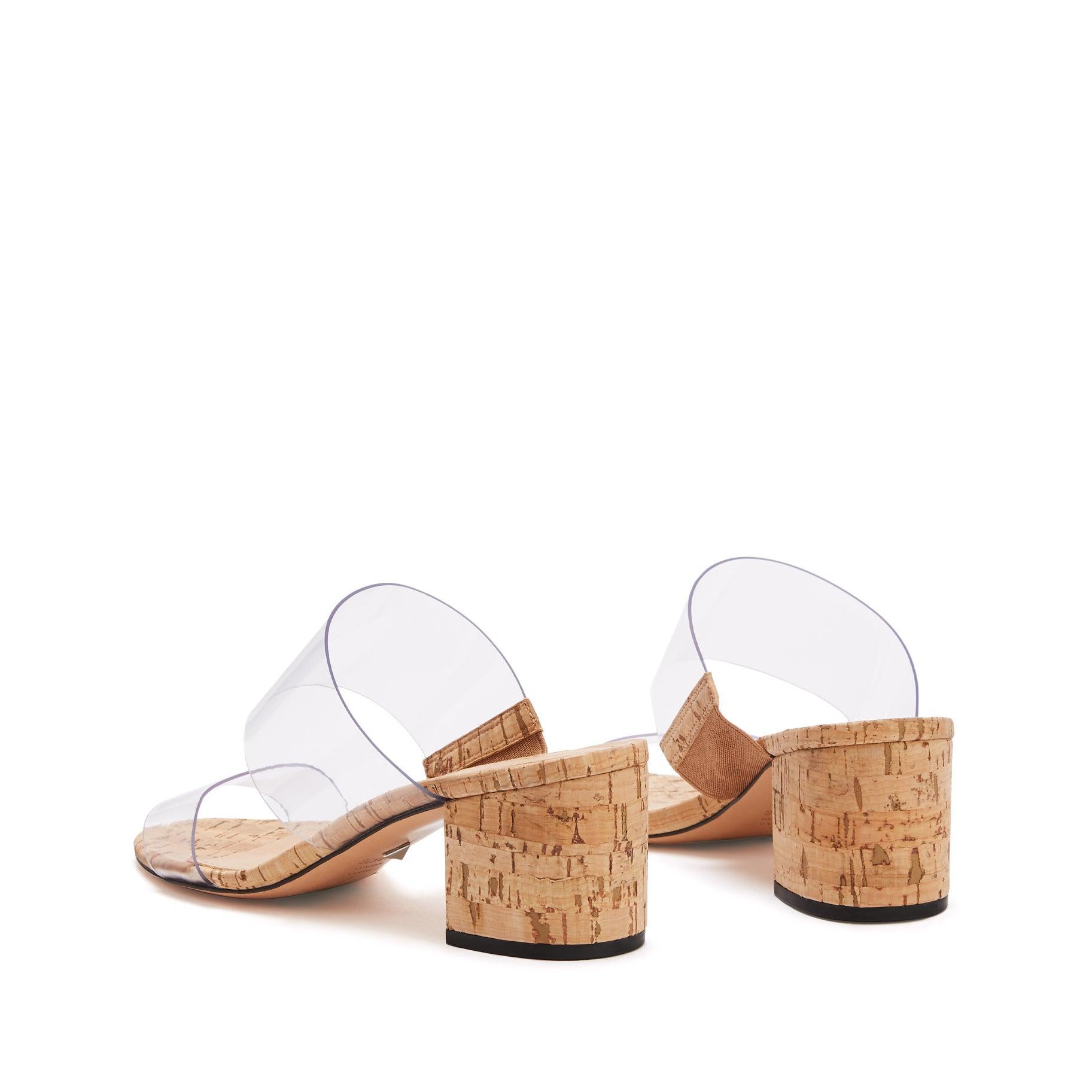 Schutz Victorie Clear Vinyl Cork Block Heel Sandals Product Image