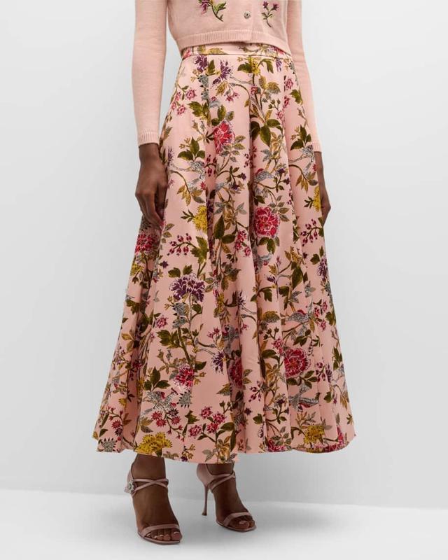 Hilda Gathered Floral-Print Maxi Skirt Product Image